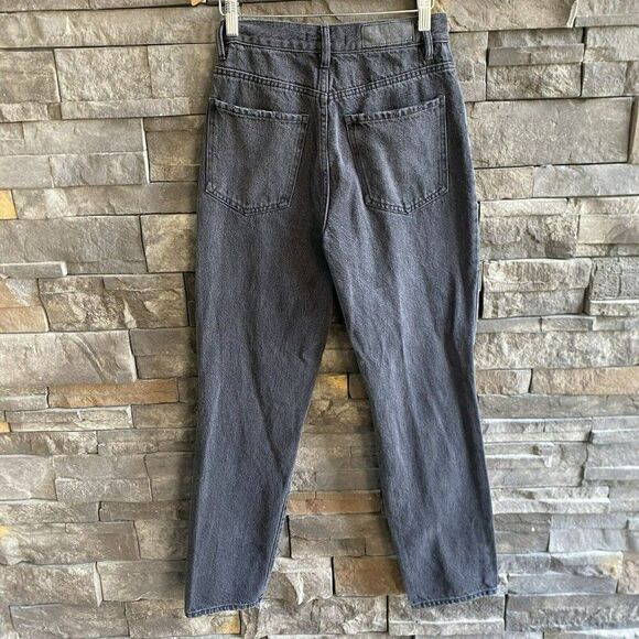 Pacsun Dad Jeans Distressed Black Button‎ Fly 100% Cotton Waist 25” High Rise - Picture 2 of 6